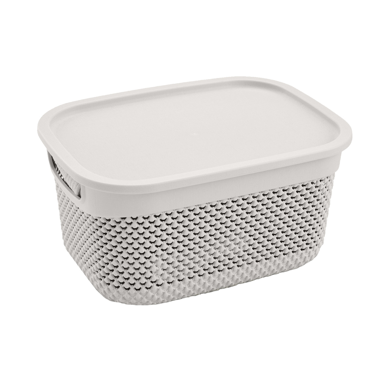 Cesta Mediana Rectangular con Tapa 6,6 Litros 7house Ordenación Baño 1